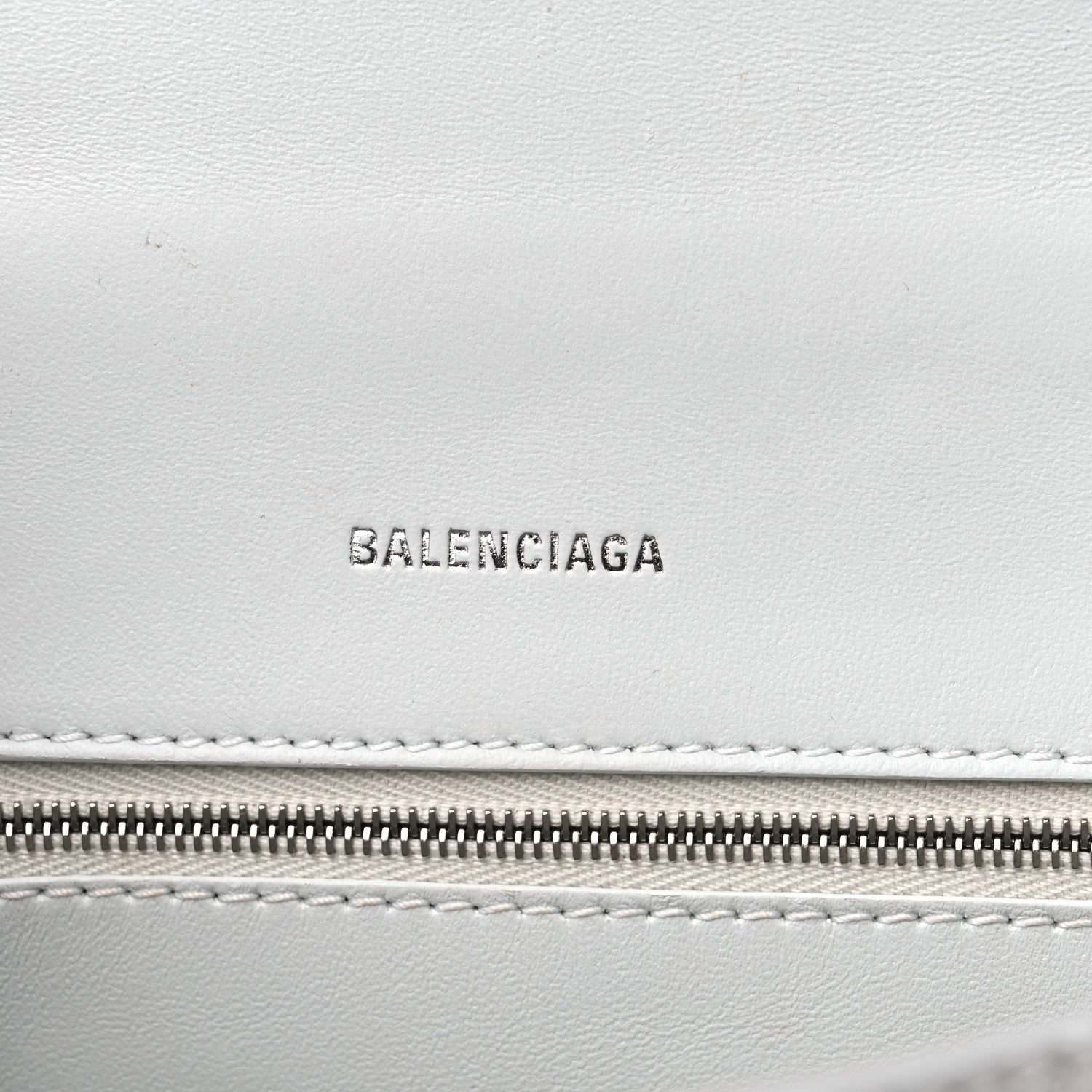 Balenciaga Calfskin Snake Embossed Small Hourglass Top Handle Bag White 6 of 14