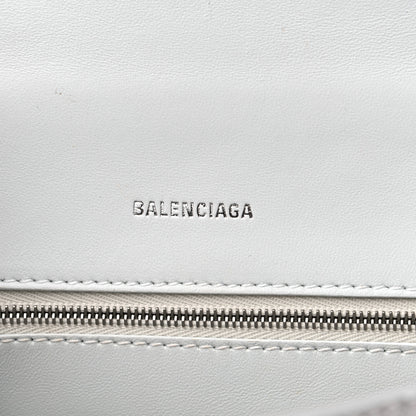 Balenciaga Calfskin Snake Embossed Small Hourglass Top Handle Bag White 6 of 14