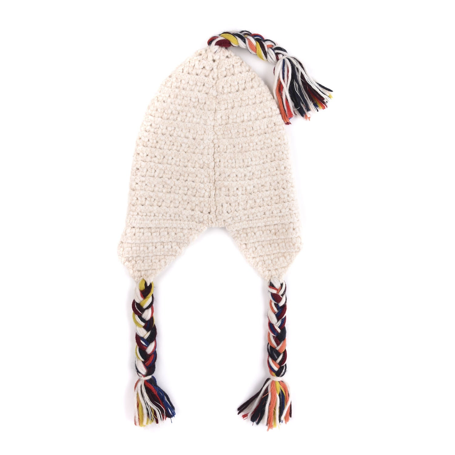 Gucci Wool Hat With Tassels M White Multicolor 3 of 4