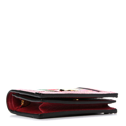 Gucci GG Supreme Monogram Flora Web Ophidia Card Case Red 4 of 9