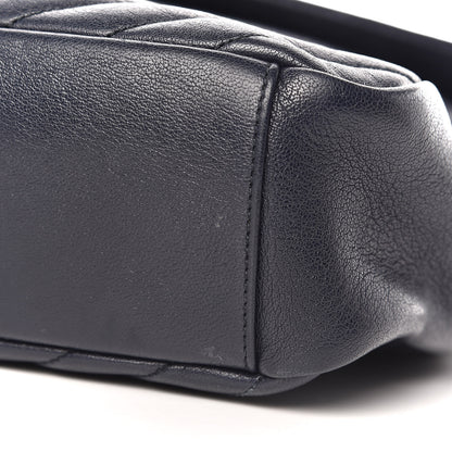 Saint Laurent Sheepskin Matelasse Chevron Monogram Large College Satchel Navy Blue 12 of 12