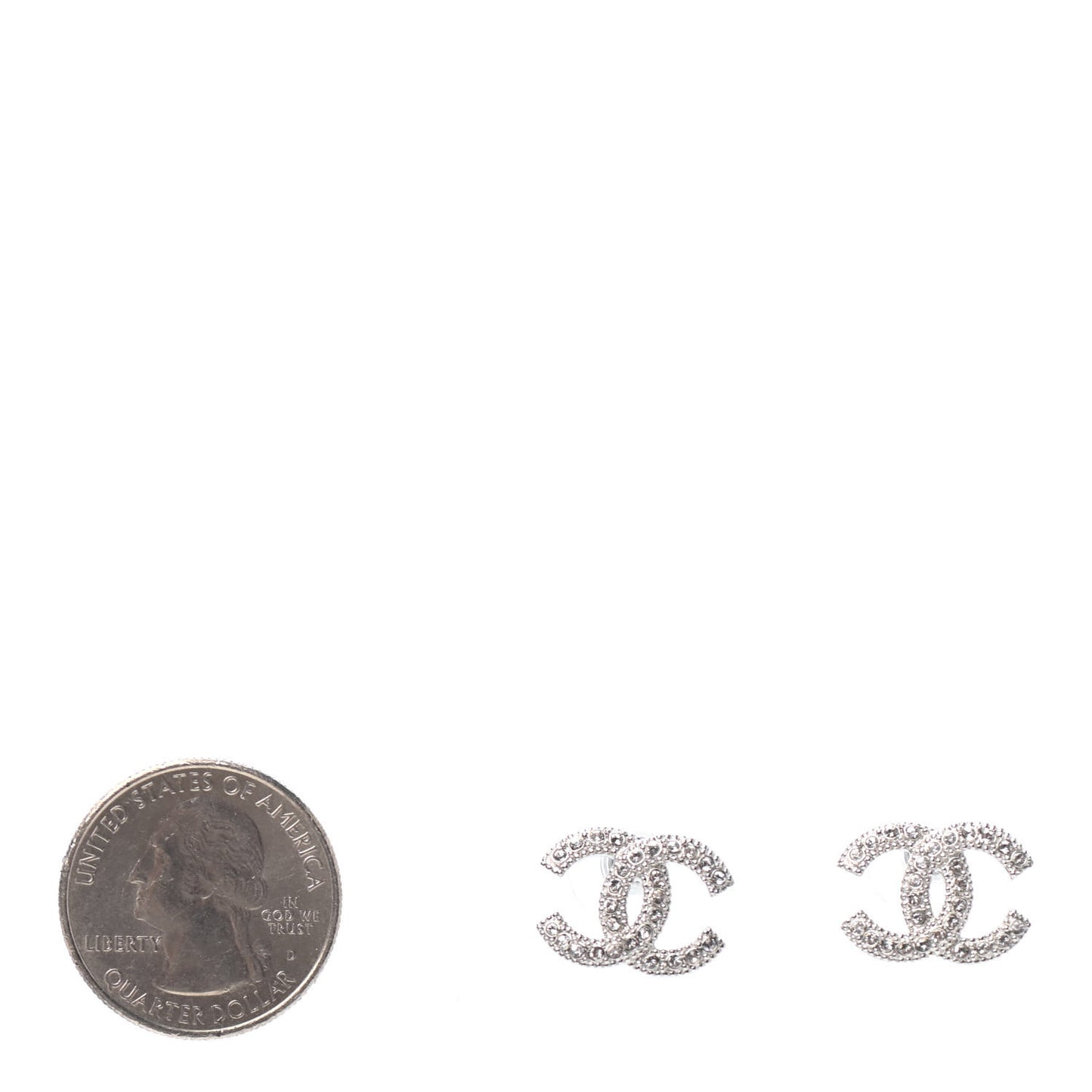 Crystal CC Coco Flapper Earrings Silver