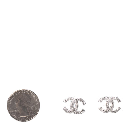 Chanel Crystal CC Coco Flapper Earrings Silver 2 of 4