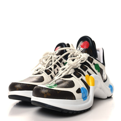 Louis Vuitton X YAYOI KUSUMA Calfskin Dots Monogram Archlight Sneakers White 3 of 8