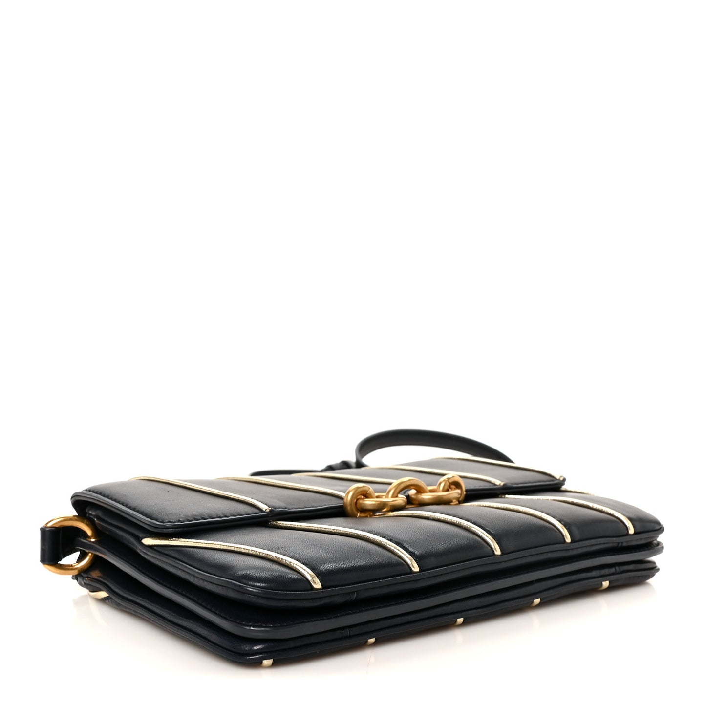 Lambskin Quilted Le Maillon Satchel Marine