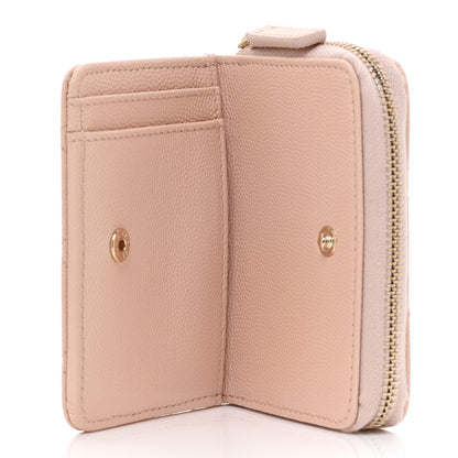 Chanel Caviar Quilted Compact Zipped Wallet Beige 5 of 9