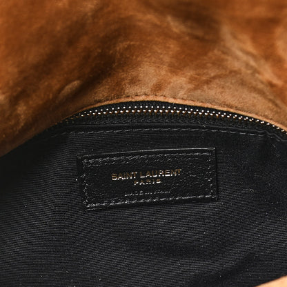 Saint Laurent Suede Calfskin Quilted Small Loulou Puffer Monogram Chain Satchel Cinnamon 9 of 20