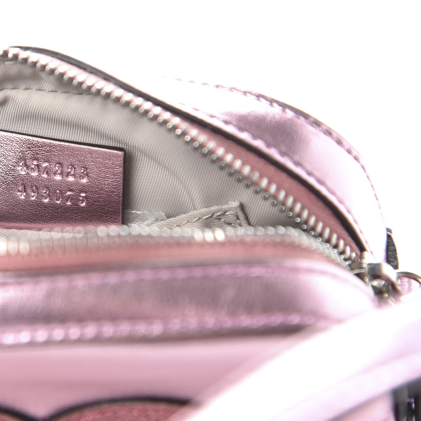 Metallic Calfskin Children's Glitter Heart Messenger Bag Pink