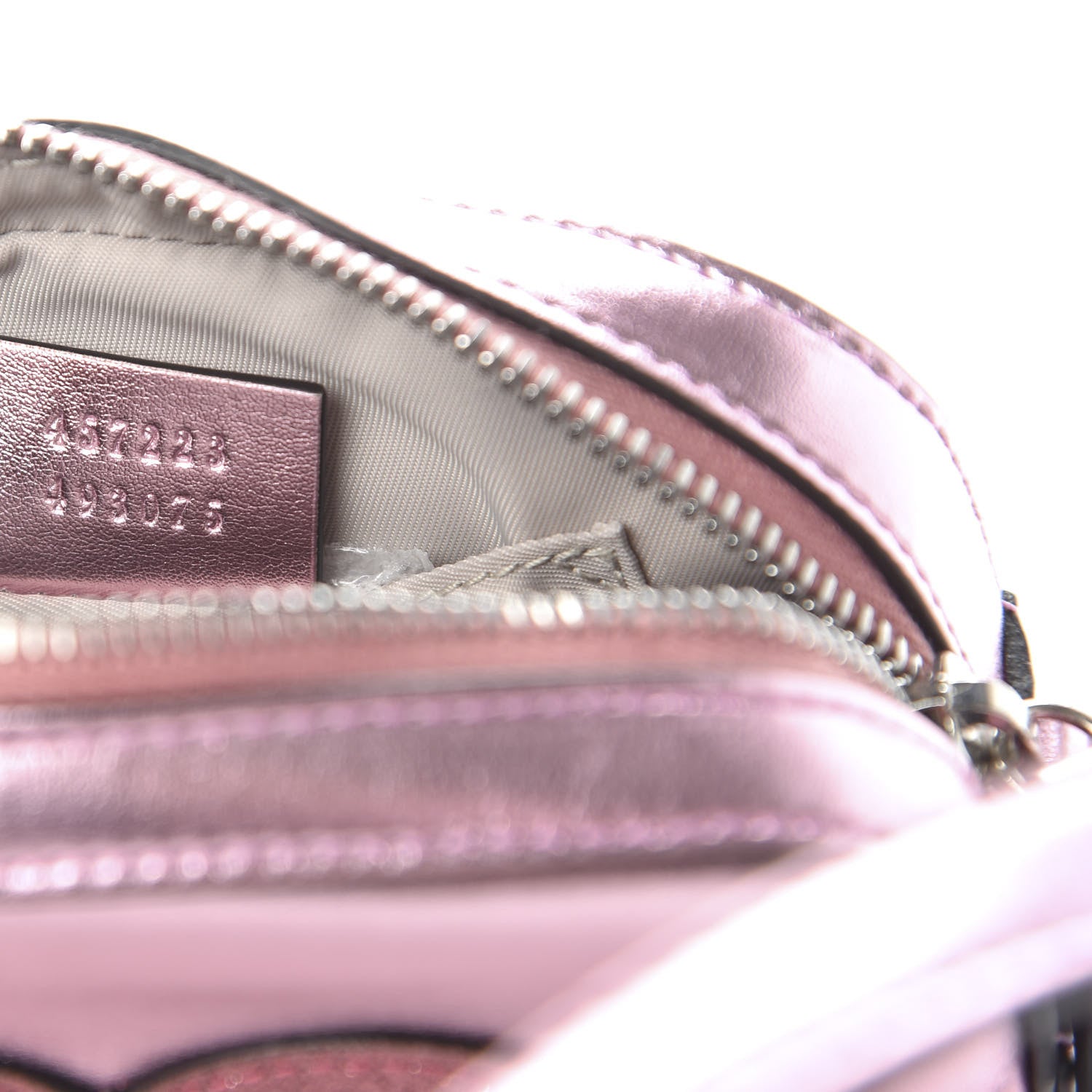 Gucci Metallic Calfskin Children's Glitter Heart Messenger Bag Pink 9 of 11