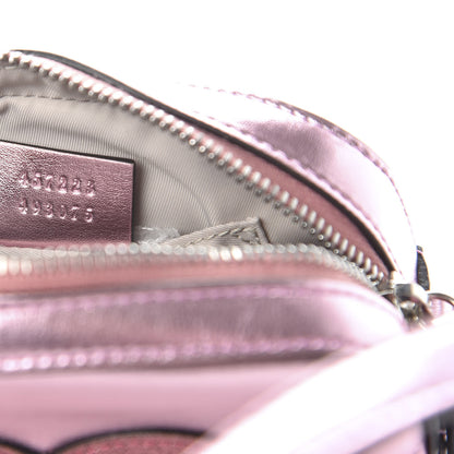 Gucci Metallic Calfskin Children's Glitter Heart Messenger Bag Pink 9 of 11