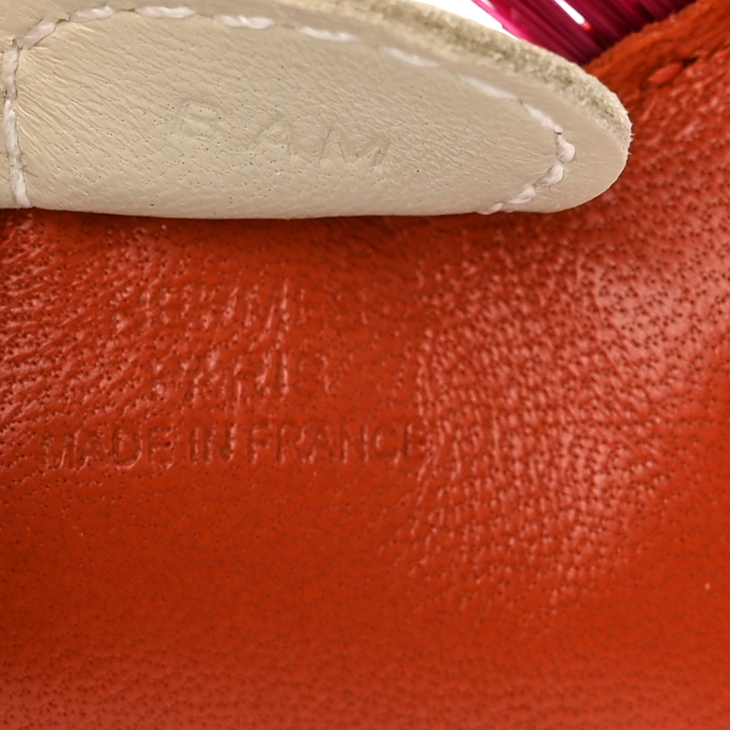 Hermes Milo Lambskin Horse Hair Grigri Rodeo Horse Bag Charm PM Cornaline Craie Magnolia 3 of 5