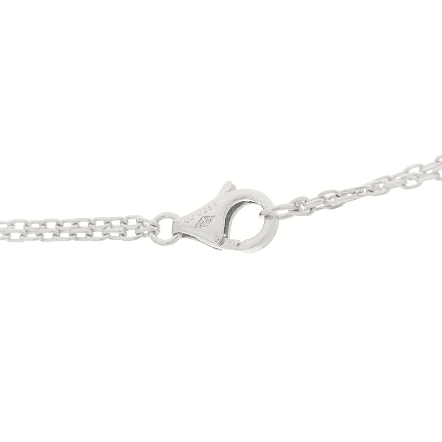 18K White Gold Ceramic Diamond Three Ring LOVE Necklace