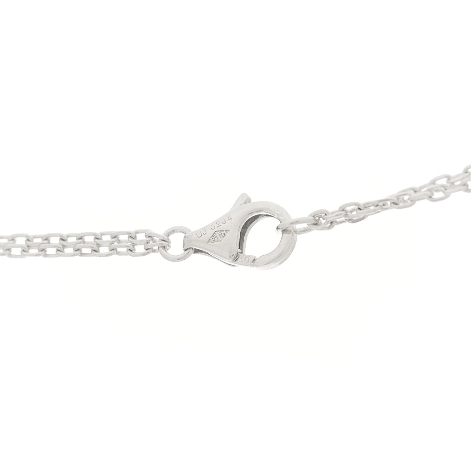 Cartier 18K White Gold Ceramic Diamond Three Ring LOVE Necklace 5 of 6