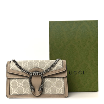 Gucci GG Supreme Monogram Textured Dollar Calfskin Super Mini Dionysus Shoulder Bag Beige Mystic White Oatmeal 11 of 11