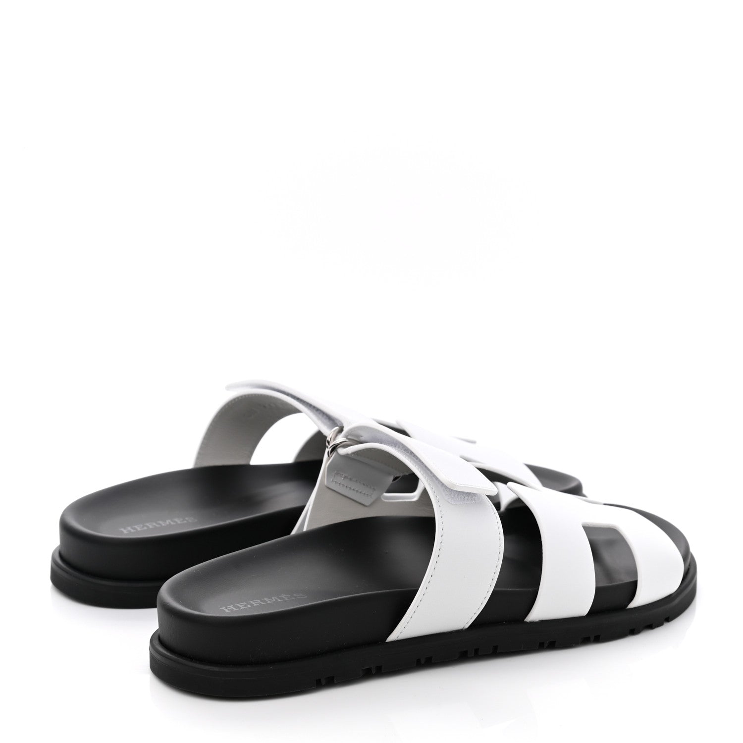 Hermes Calfskin Womens Chypre Sandals 37.5 White 4 of 9