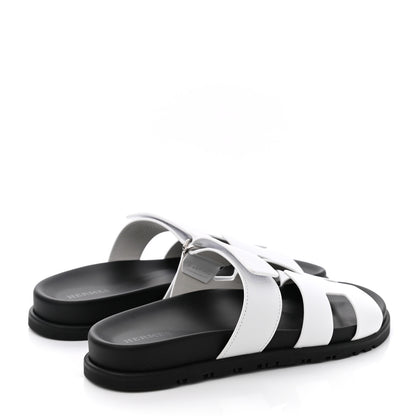 Hermes Calfskin Womens Chypre Sandals 37.5 White 4 of 9