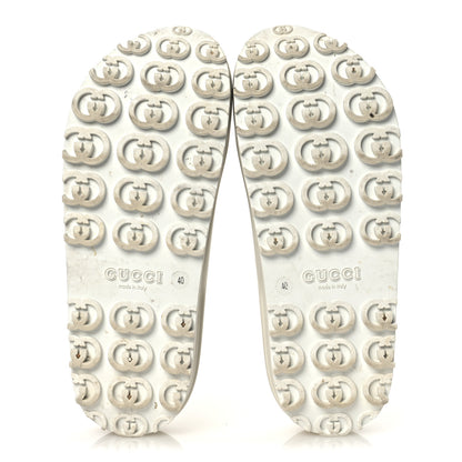 Gucci Soft Rubber Womens Interlocking G Platform 42mm Slide Sandals 40 Off White 7 of 17