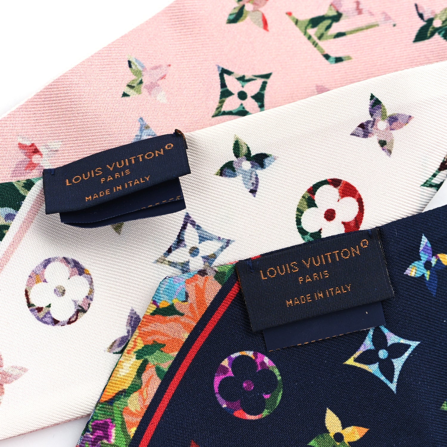 Louis Vuitton Silk Monogram LV Garden Bandeau Set Blue Pink 3 of 3