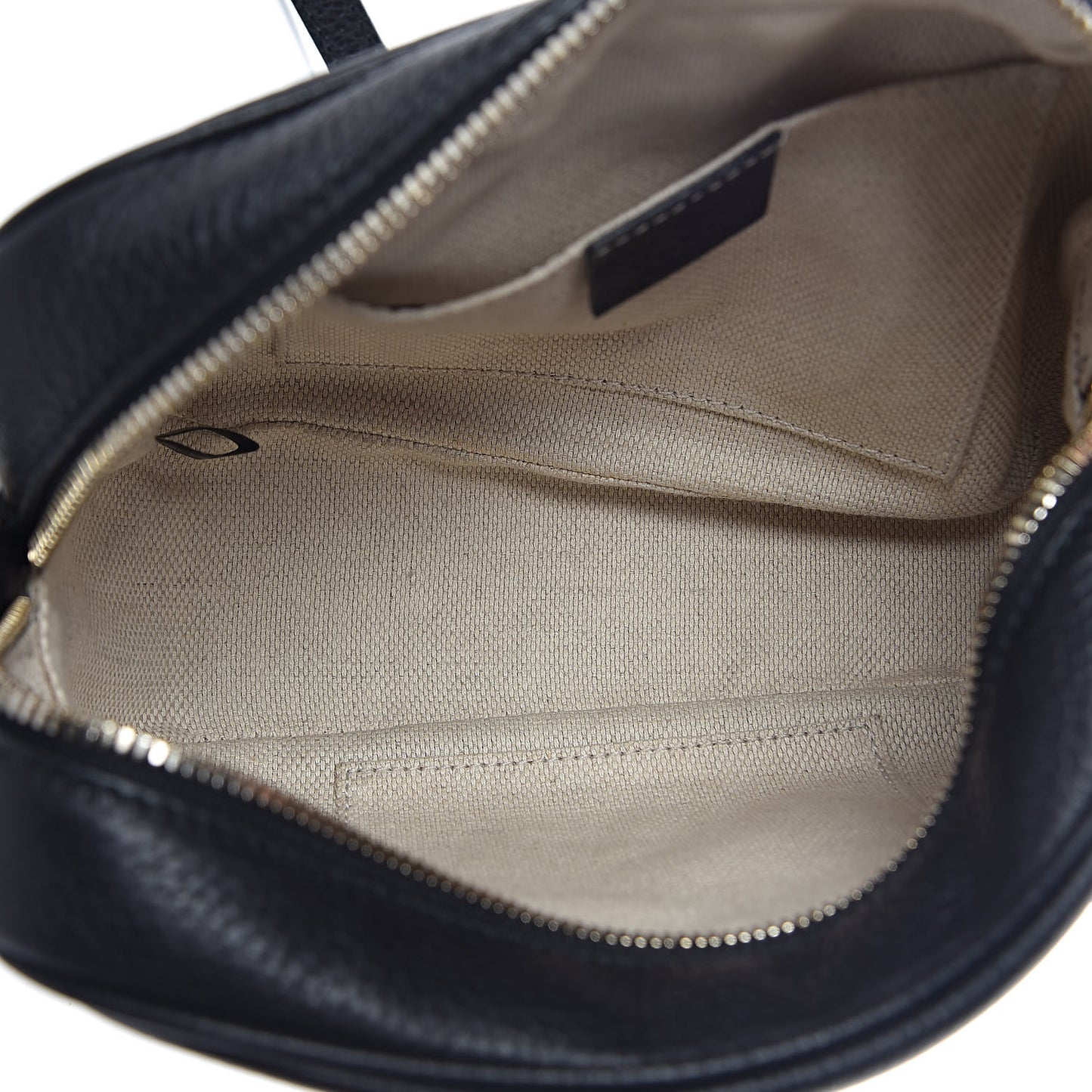 Pebbled Calfskin Small Soho Disco Bag Black