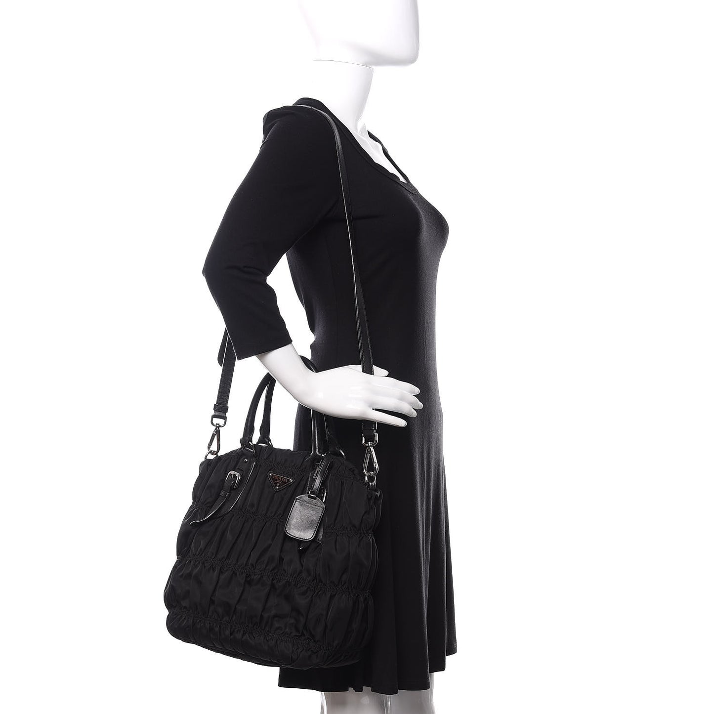 Tessuto Nylon Gaufre Tote Black