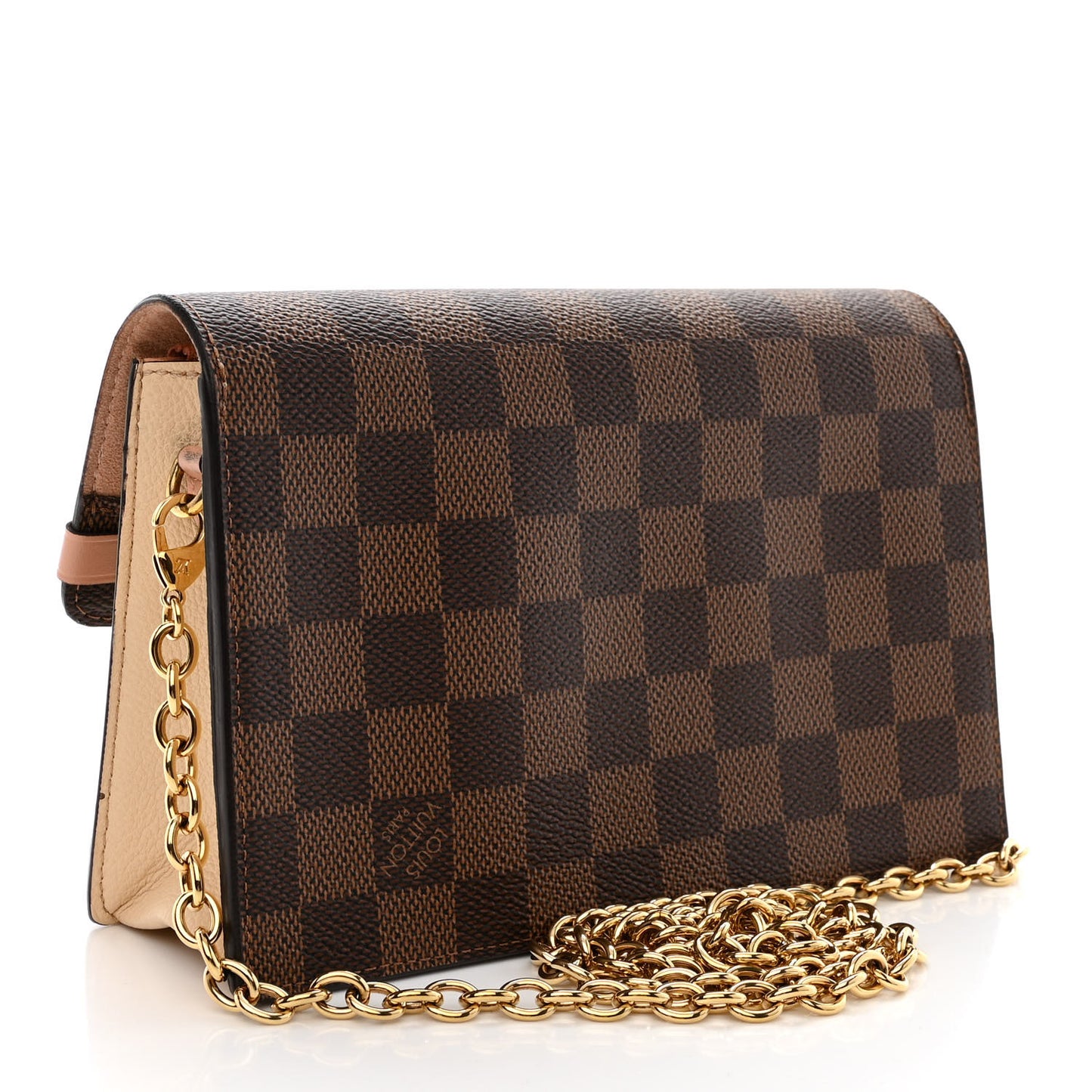 Damier Ebene Vavin Chain Wallet Creme