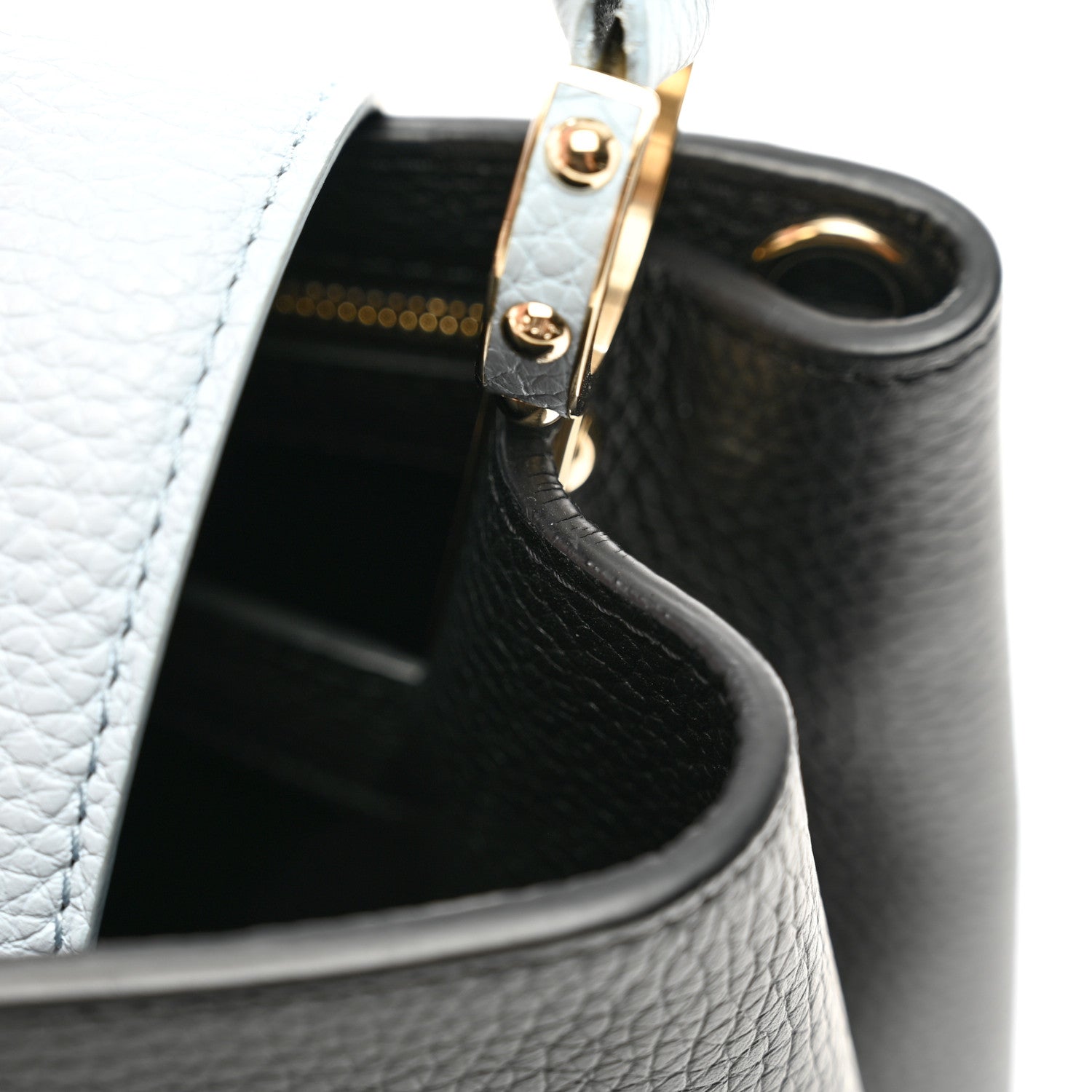 Louis Vuitton Taurillon Capucines MM Black Blue White 10 of 10