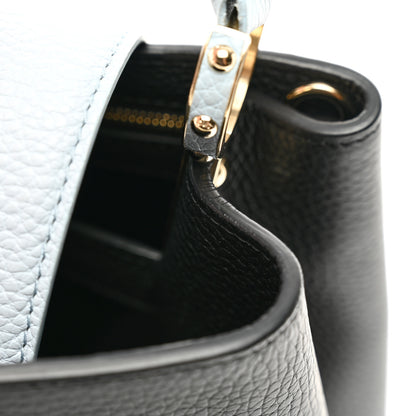 Louis Vuitton Taurillon Capucines MM Black Blue White 10 of 10