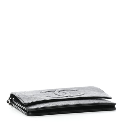 Chanel Caviar Timeless CC Wallet On Chain WOC Black 3 of 10