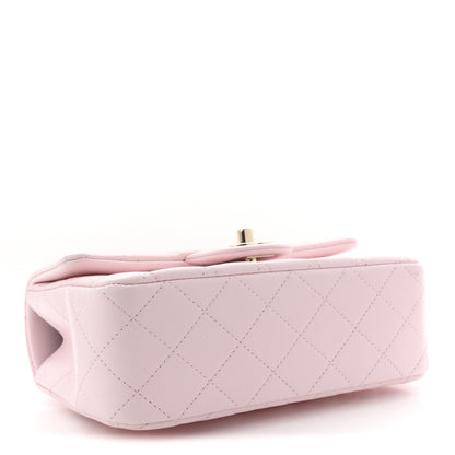 Chanel Lambskin Quilted Mini Top Handle Rectangular Flap Light Pink 4 of 12