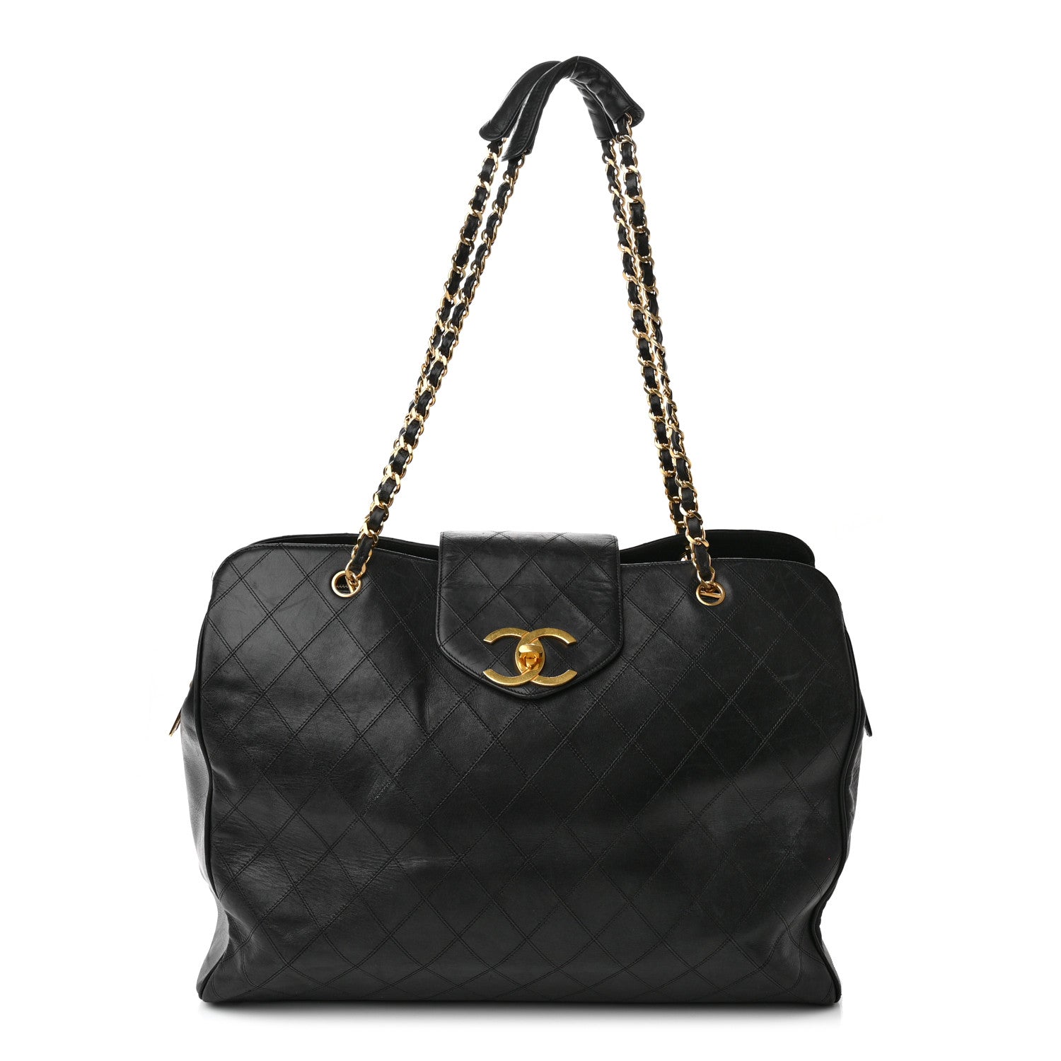 Chanel Calfskin Stitched XL Weekender Black 1 of 21