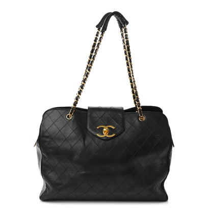 Chanel Calfskin Stitched XL Weekender Black 1 of 21