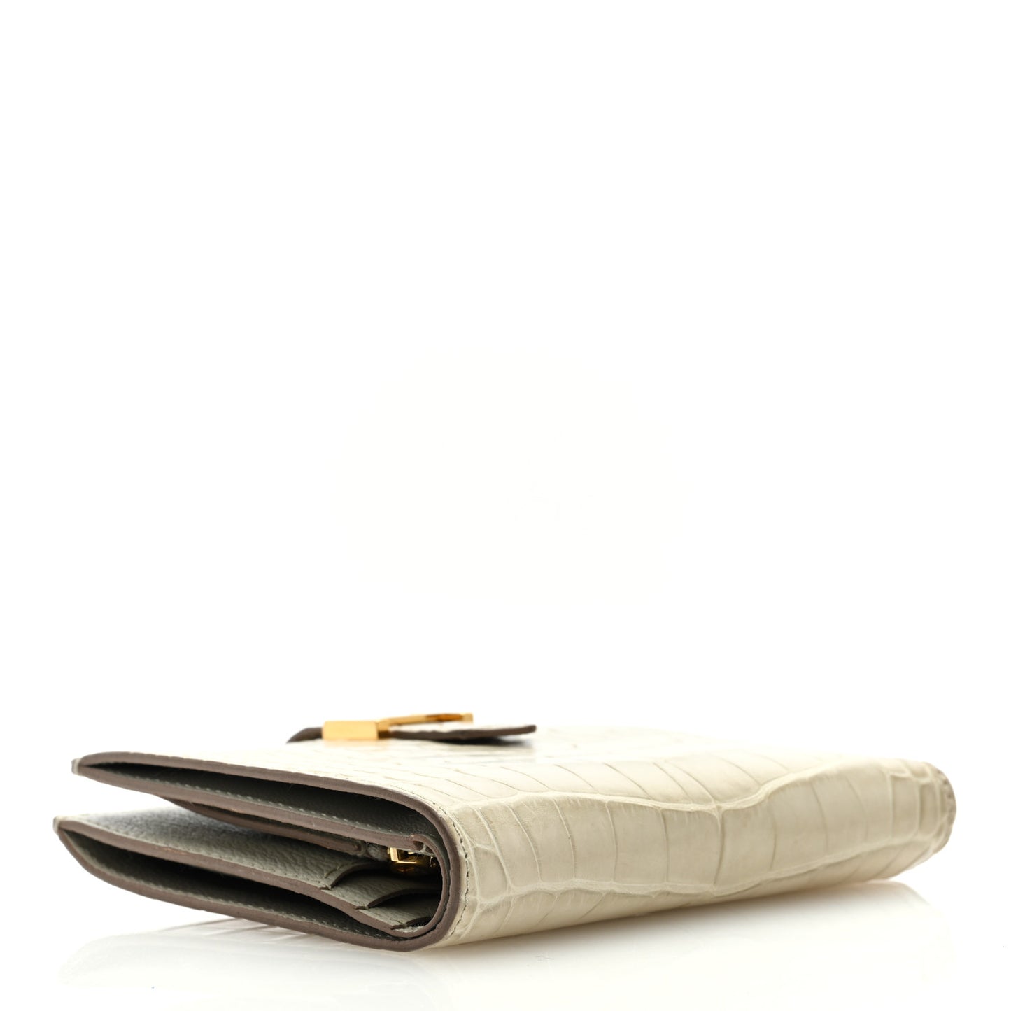 Matte Alligator Bearn Compact Wallet Beton