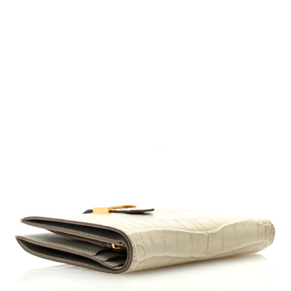 Hermes Matte Alligator Bearn Compact Wallet Beton 4 of 6