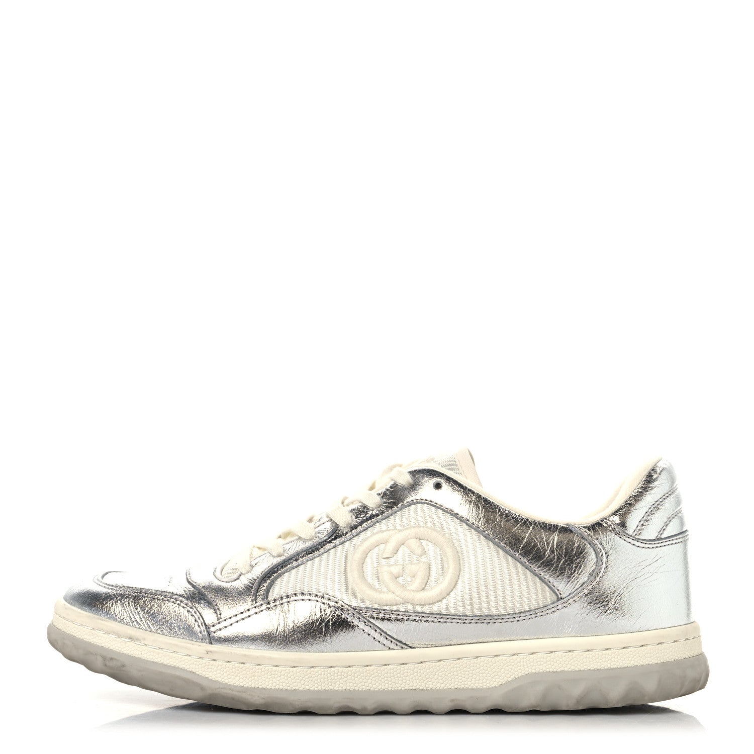 Gucci Metallic Nappa MAC80 Womens Sneakers 39 Silver 1 of 8