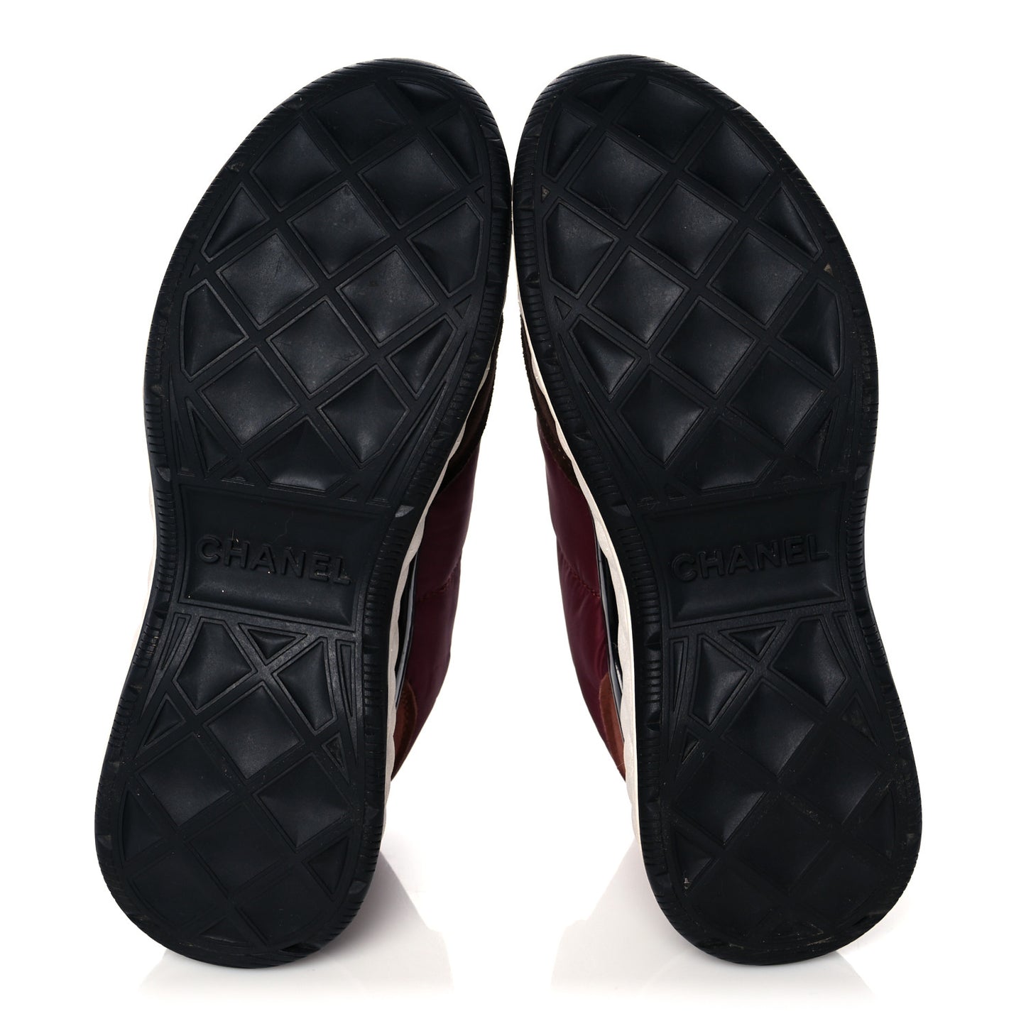 Nylon Suede Calfskin CC Sneakers 38 Burgundy