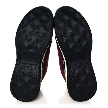 Chanel Nylon Suede Calfskin CC Sneakers 38 Burgundy 5 of 10