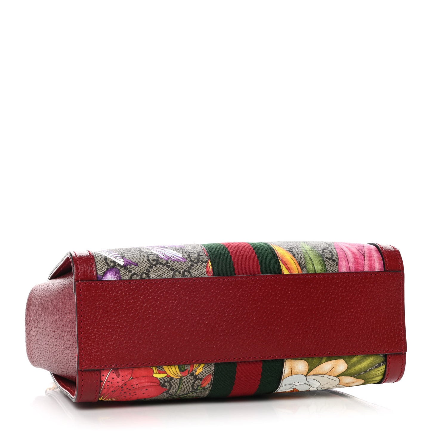 GG Supreme Monogram Flora Web Small Ophidia Tote Bag Red