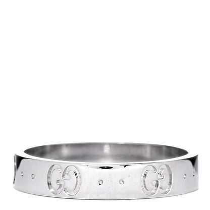 Gucci 18K White Gold 4mm Icon Thin Band Ring 58 8.25 3 of 7