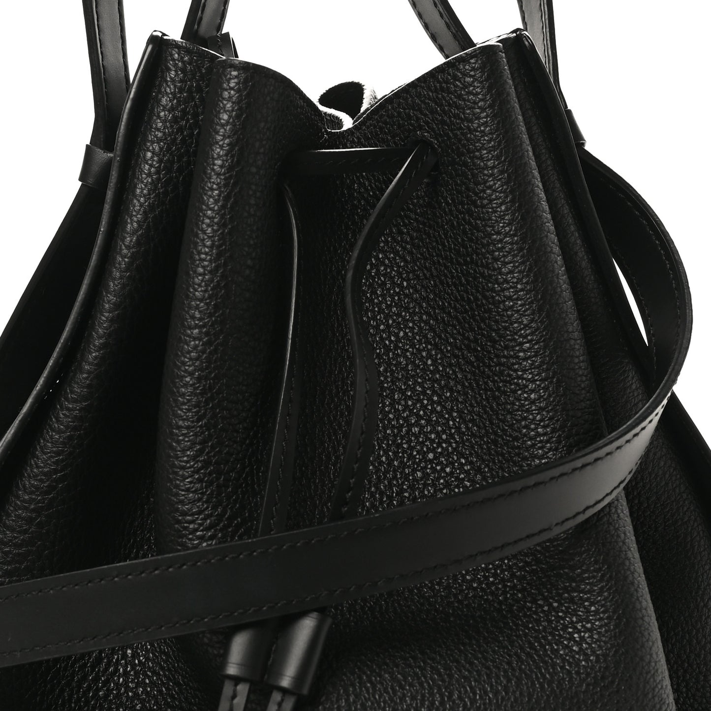 Calfskin Medium Balloon Bucket Bag Black