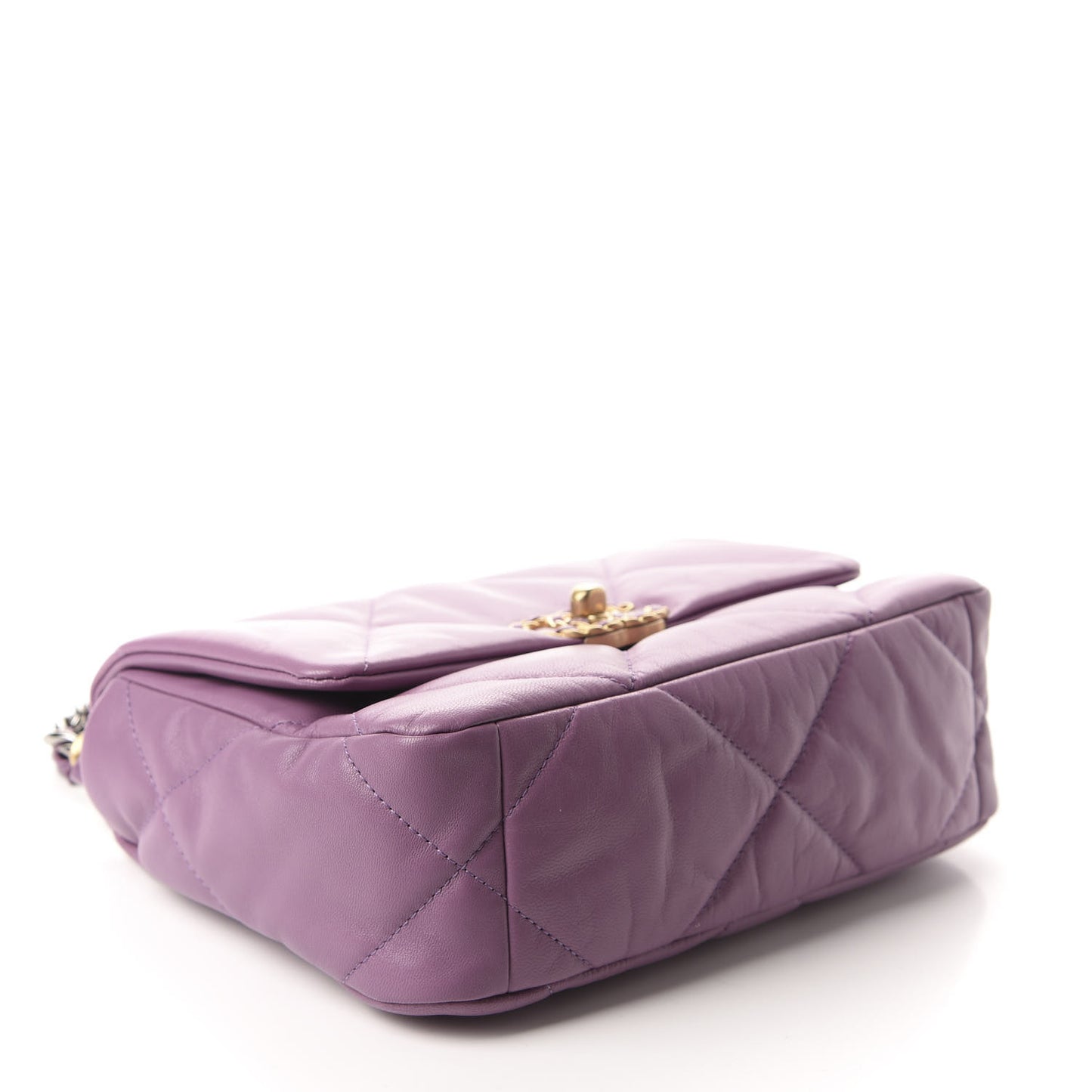 Goatskin Quilted Medium Chanel 19 Flap Violet Purple
