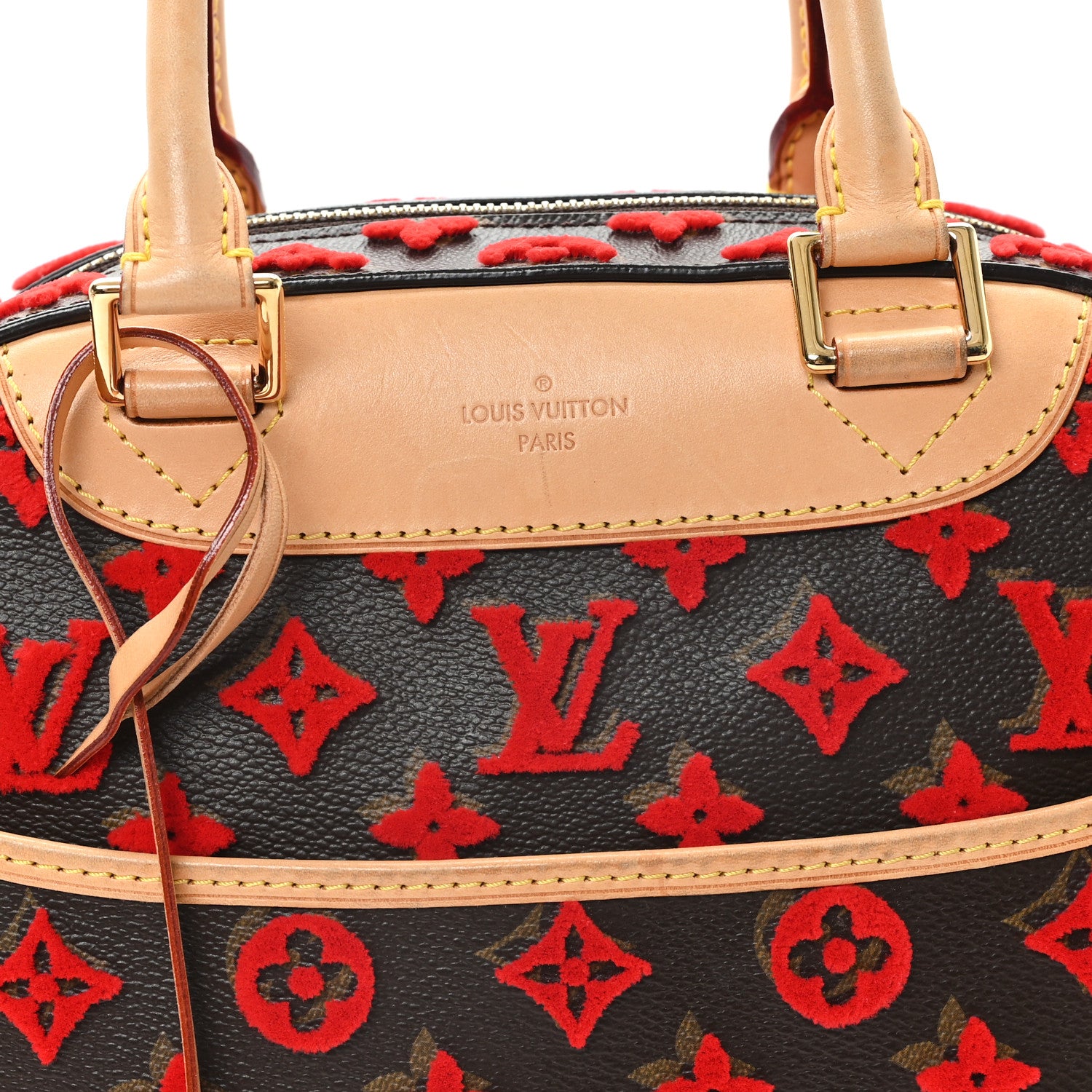 Louis Vuitton Monogram Tuffetage Deauville Cube Red 7 of 9