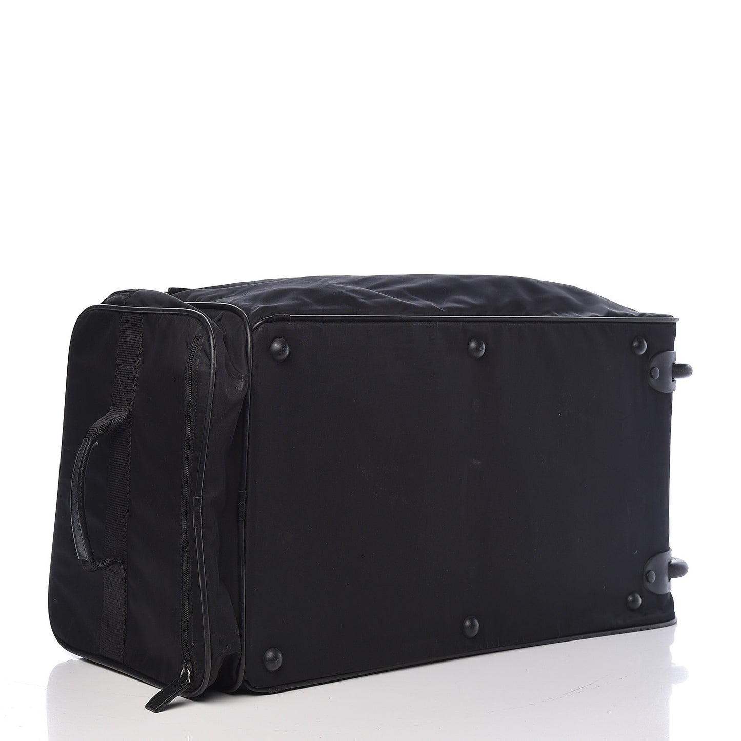 Tessuto Nylon Saffiano Rolling Duffle Black