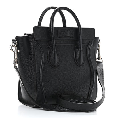 Celine Drummed Calfskin Nano Luggage Black 3 of 8