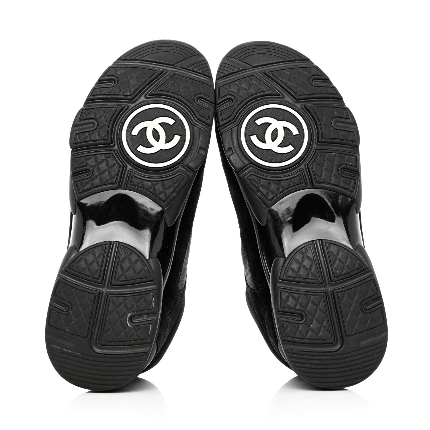 Chanel Kid Suede Calfskin Mens Sneakers 44 Black 5 of 12