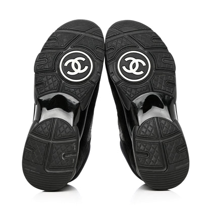 Chanel Kid Suede Calfskin Mens Sneakers 44 Black 5 of 12