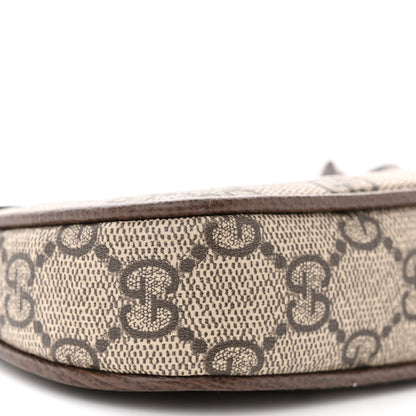 Gucci GG Supreme Monogram Textured Dollar Calfskin Mini Ophidia Chain Bag Beige Ebony 9 of 10