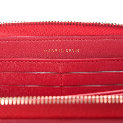 Chanel Lambskin Quilted Large Gusset Zip Around Wallet Rouge 7 of 9