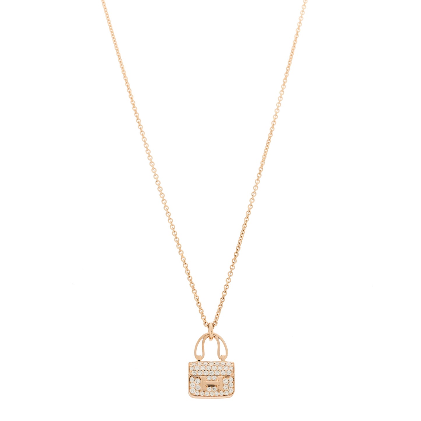 18K Rose Gold Diamond Constance Amulettes Pendant Necklace