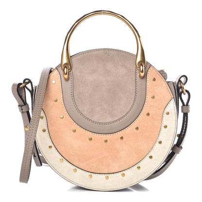 Chloe Smooth Calfskin Suede Patchwork Studded Small Pixie Bag Motty Grey 1 of 6