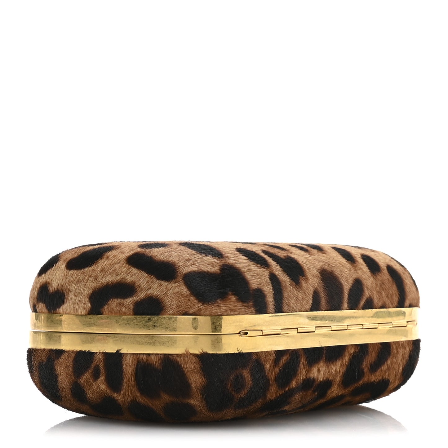 Calf Hair Leopard Print Skull Box Clutch